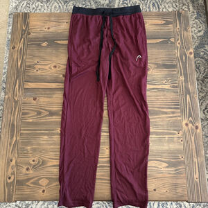 Men’s HEAD Burgundy Black Waffle Knit Jogger Sweatpants Size S